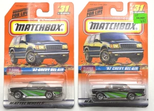 Lot of 2 - Matchbox - Classic Decades #31 - '57 Chevy Bell Air - New on Card - Picture 1 of 2