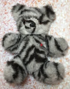 "Oso de peluche articulado juguete de peluche corazón rojo 12"" negro gris raya koala" - Imagen 1 de 6