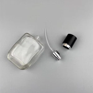 50ml Clear Glass Round Shoulders, Refillable Empty Glass Atomizer Spray Bottle - Picture 1 of 1