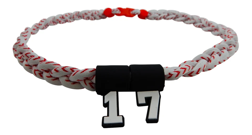 TITANIUM SPORT PICK YOUR NUMBER KIDS White Baseball Stitches Tornado Necklace Baseball Softball