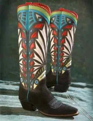 Nuevo Tocado Vaquero Marrón Premium Para Hombre a Medida Noire TT Western Botas de Vestir Foto 1 de 4