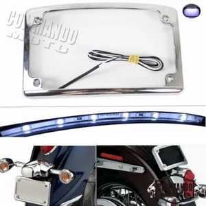 Marco de matrícula de 4" x 7" con luz LED para Harley Dyna Sportster Touring - Imagen 1 de 10