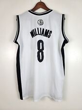Vintage NBA Deron WILLIAMS #8 Brooklyn NETS Adidas L SEWN White Jersey Polyester