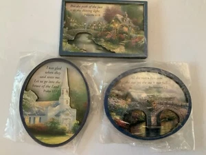 Thomas Kinkade lot of 3 scripture magnets laser cut NIP 1997 - Picture 1 of 6