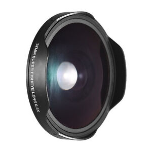 Andoer 37MM 0.3X HD Ultra Wide Angle Fisheye Lens With Hood For Camcorders U3U4