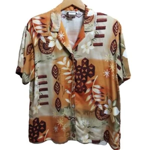 VTG 80s Teddi Abstract Floral Button Down Blouse - Picture 1 of 14