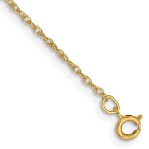 Brazalete de cadena de cuerda de bebé ligero de 0,8 mm de oro amarillo real de 14K; 6 pulgadas - Imagen 1 de 3