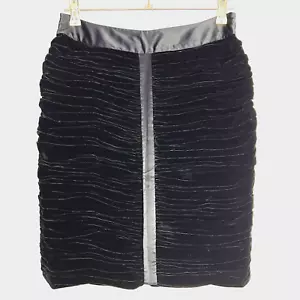 INC International Concepts Falda Lápiz Mujer 4 Negro Terciopelo Fruncido Formal - Imagen 1 de 14