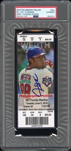 Giancarlo Stanton Signed MLB DEBUT 6/8/2010 Full Ticket Stub Auto Psa/Dna Dual - Picture 1 of 2
