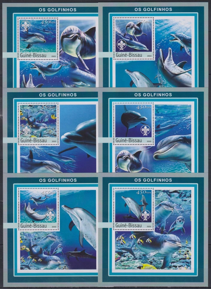 ST80Pd. Guinea-Bissau - MNH - Dolphins - 2003 - Deluxe - Image 1 of 1