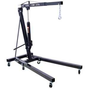 2 Tons Engine Motor Hoist Stands Cherry Picker Shop Crane Lift Foldable Black - Picture 1 of 10