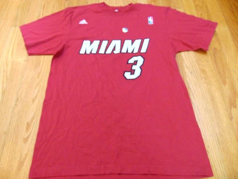 VINTAGE ADIDAS NBA MIAMI HEAT DWYANE WADE JERSEY T-SHIRT SIZE L Cover