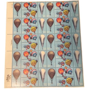 1983 Hot Air Ballooning Stamps Full Sheet - Picture 1 of 3