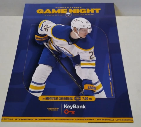Buffalo Sabres Game Night Program & Rasmus Dahlin Mini-Poster 10/14/21 Cover