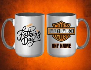 PERSONALISIERTER VATERTAG HARLEY DAVIDSON GESCHENK 15 Unzen Kaffeebecher - Bild 1 von 1