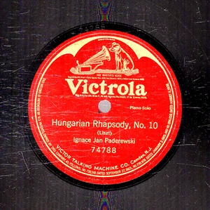 126ci. Ignace Jan Paderewski - Hungarian Rhapsody #10 - Victor 74788 - Imagen 1 de 1