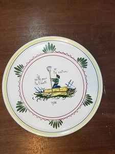 Revolutionary Quimper Pottery 12" Rd Tray Le Veille pour La Piberle W La Nation - Picture 1 of 5