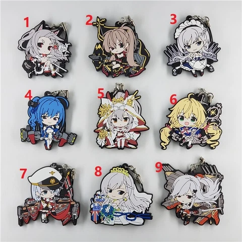 Azur Lane Rubber Strap Keychain Charm Belfast Ayanami Nagato Tirpitz Jean VOL3 Cover