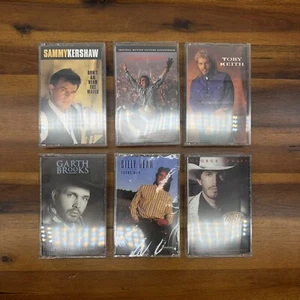 Lot of 6 1990s Country Cassette Tapes Toby Keith George Strait Garth Brooks - Picture 1 of 5