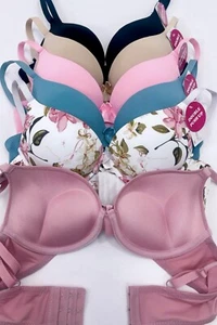 Lot 3/6 Bras Extreme Padded Push ups Max Lift Add 2 Cup Size T-Shirt Bra 32B-38B - Picture 1 of 9