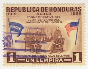 HONDURAS 1959 Scott #C298 Stamp - Abraham Lincoln (Used) X2