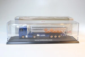 MAN Truck Herpa Diecast Model Tanker Truck Toy Feldbinder 1:87 Display Case VGC - Picture 1 of 15