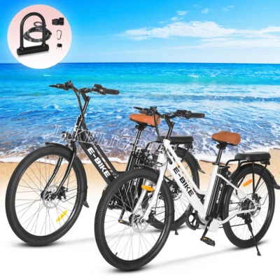 Black/White 750W Electric Bike 36V 10AH 26" Fat Tire Commuter City E-Bike - Image 1 of 4