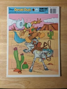 Vintage Disney Golden Frame-Tray Puzzle - Donald Duck Cowboy Horse New Unsealed  - Picture 1 of 1