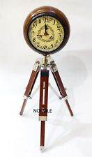 Antique Wooden Clock With Tripod Stand Table Desk Shelf Clock Home Decoration
