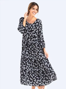 RETOURE ALBA MODA DAMEN BOHO-KLEID SOMMERKLEID MAXIKLEID 3/4 ARM SCHWARZ 38 NEU - Bild 1 von 5