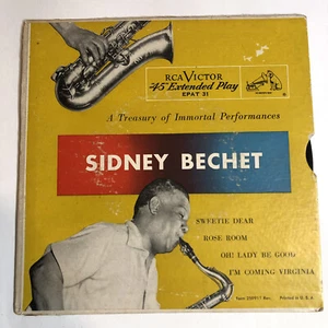 Sidney Bechet EP Treasury Of Immortal Performances 50s JAZZ Vinyl Record 7" VG+ - Picture 1 of 6