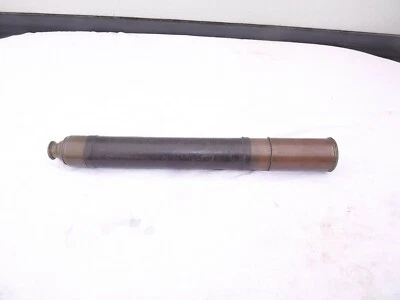 Longue Vue de Marine Laiton et Cuir 19 ème - Photo 1/4