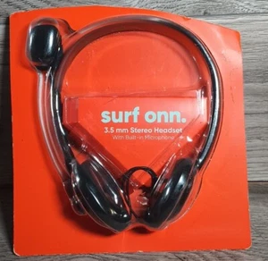 Surf Onn 3.5 mm Stereo Headset with Built-in Microphone New Open Box - Picture 1 of 7