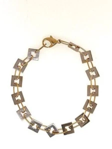 14K White & Yellow Gold Fancy Link Bracelet - Picture 1 of 4
