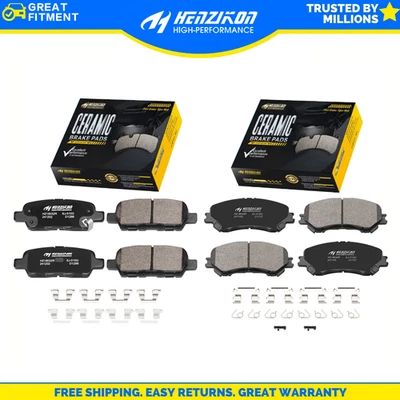 Front and Rear Ceramic Disc Brake Pads For 2014 - 2020 Nissan Rouge, Rogue Sport - Image 1 of 4