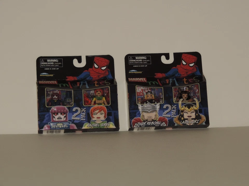 Marvel MiniMates Double Packs of Thor Reborn Lady Loki Sentinel & Rachel Grey - Image 1 of 4