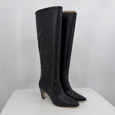 Bota Everlane The hasta la rodilla con tacón de plátano en cuero negro talla 8 para mujer Foto 1 de 4
