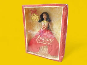 2014 Holiday Barbie mit Ornament Afroamerikanerin Sammlerpuppe Spielzeug rot neu OVP - Bild 1 von 5
