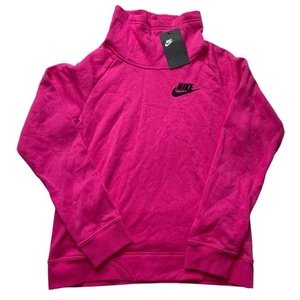 NWT Nike Hot Pink Mock Neck Sweatshirt Sz XL Youth Comfy Athleisure Stretch - Picture 1 of 5