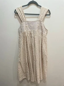 Kimchi Blue Gingham Apron Dress Size M Prairie Cottage Relaxed Grannie - Picture 1 of 9