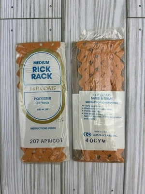 P & J Coats Medium Rick Rack ZigZag Trim Detail Packages 2.5 Yards 207 Apricot - Image 1 of 4