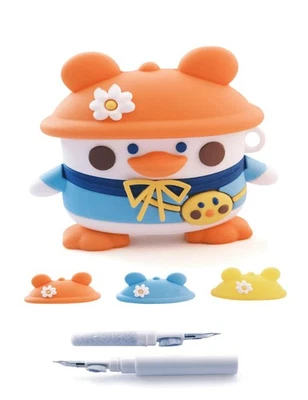 Lindo Estuche Pato para AirPods Diseño 3ª Generación con Kit de Limpieza y Tres de Sombreros... Foto 1 de 4