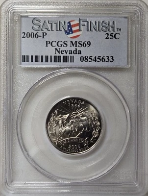 2006-P 25C PCGS MS69 - Clad  Satin Finish Nevada Quarter - Image 1 of 2