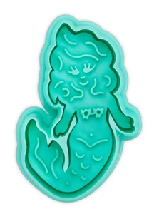 Meerjungfrau Ausstecher mit Auswerfer türkis Prägeform Weihnachten Plätzchen - Bild 1 von 7