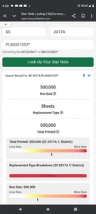 ⭐2017A $5 L SAN FRANCISCO BEP EXTREMELY RARE 500K RUN STAR ⭐ NOTE (PL00301557*) - Picture 1 of 10