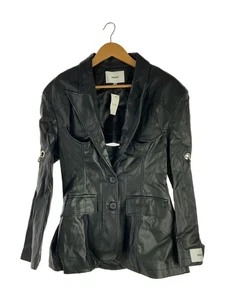 24Ans/Back Open  Leather Design Jacket/M/Cotton/Blk 3612 - Picture 1 of 6