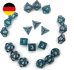 Polyedrisches Würfel-Set mit Glitzerpunkten, Tischspiele, Würfel, 3 x 7 (21 Stüc - Bild 1 von 9