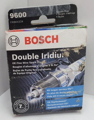 4pk Bosch Double Iridium Spark Plugs 9600 FR8KII33X OE Fine Wire Ignition - Image 1 of 4
