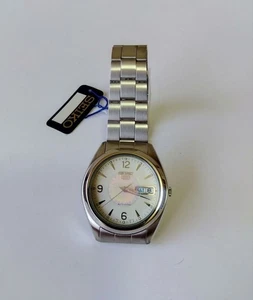Reloj Pulsera Seiko 5 Blanco Modelo Automático Clásico Hombre Confiable - Imagen 1 de 9