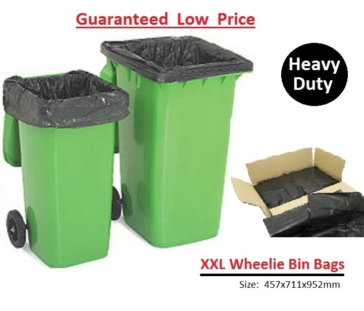 SWS BLACK WHEELIE BIN LINERS BIN BAGS STRONG REFUSE SACKS THICK BIG RUBBISH BAGS XXL